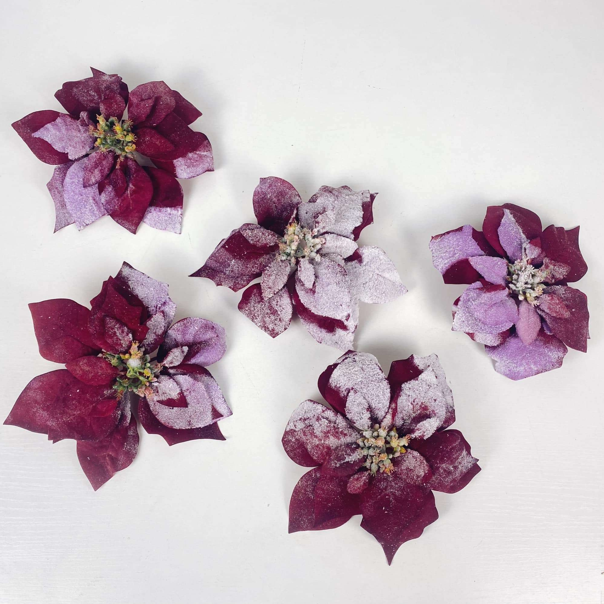 Пуансетія штучна червона засніжена FW-155