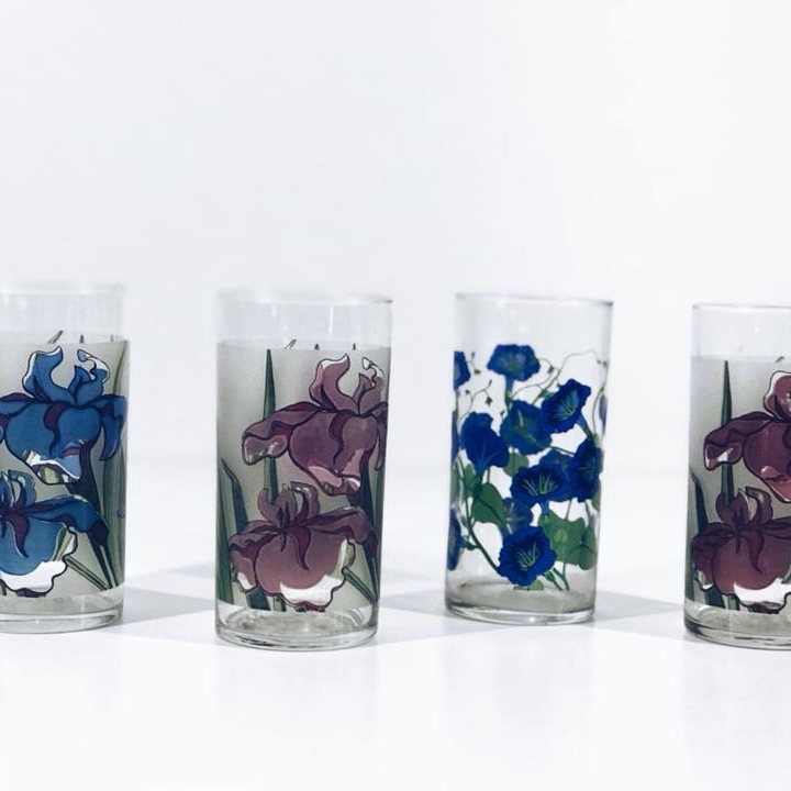 Склянка для соку/води Квіти скло GS-049