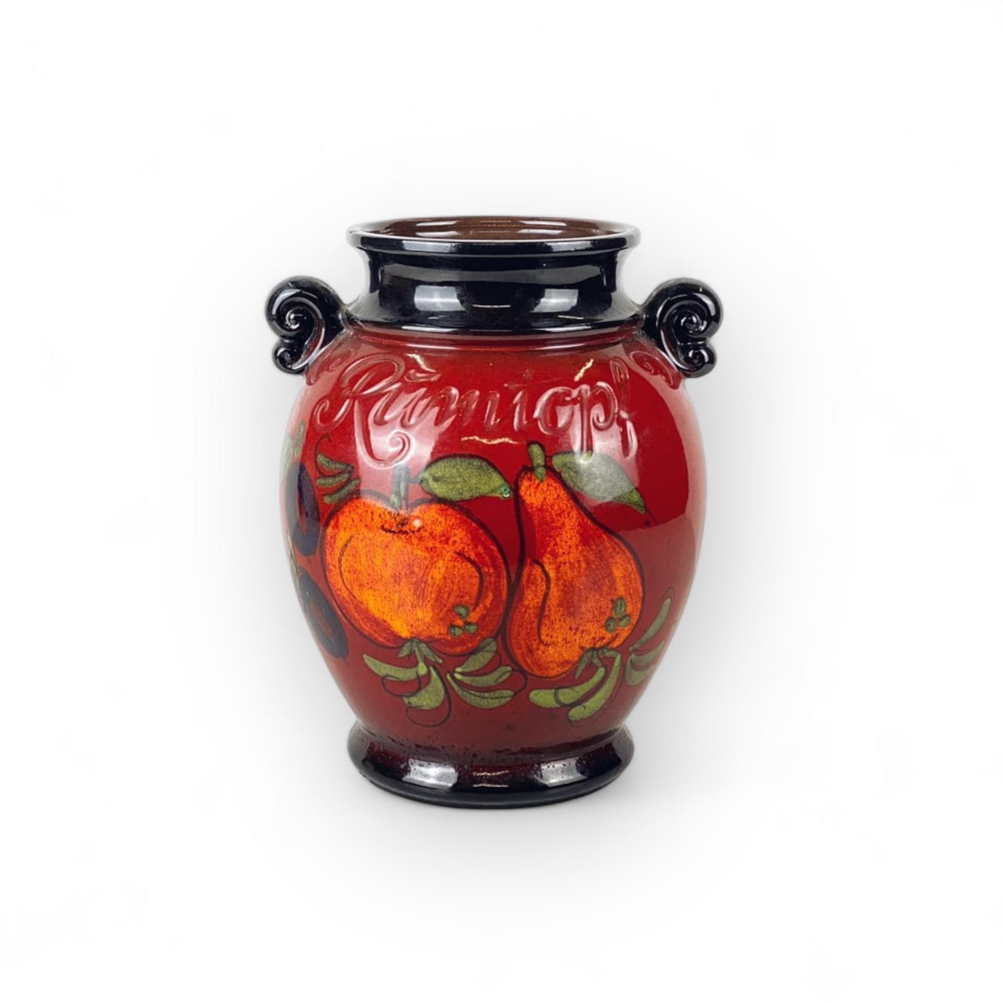 Ваза червоно-чорна Яблуко-Груша кераміка вінтаж VA-366