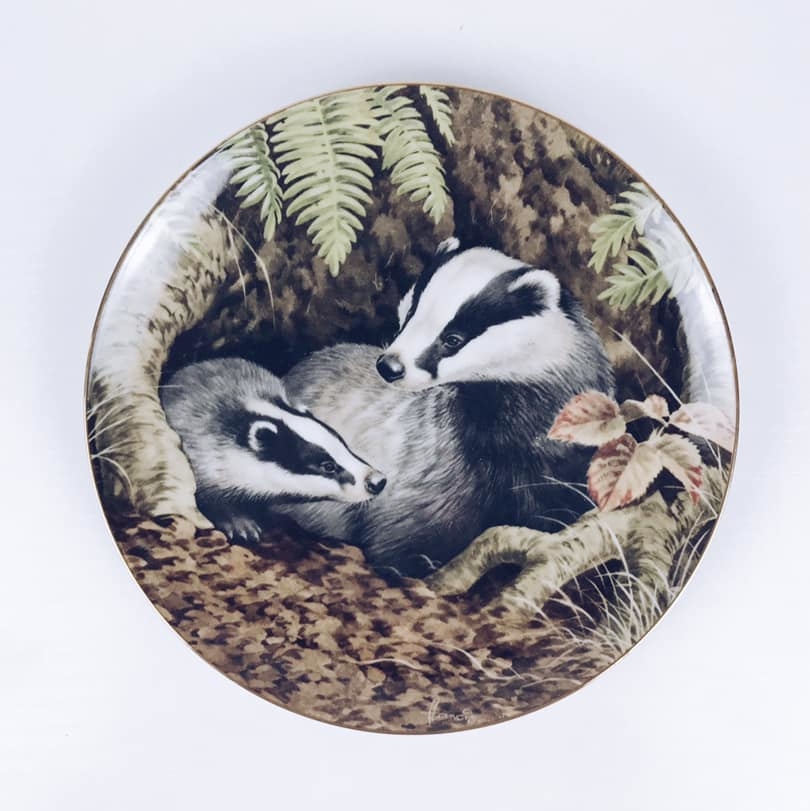 Тарілка декоративна Єноти порцеляна вінтаж