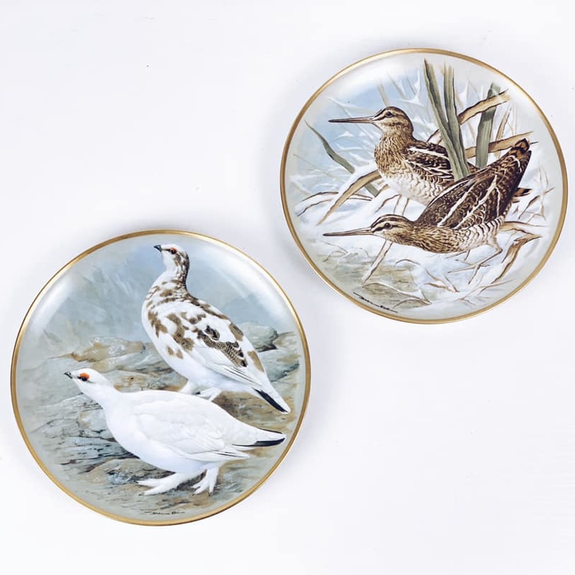 Тарілка настінна Птахи порцеляна вінтаж