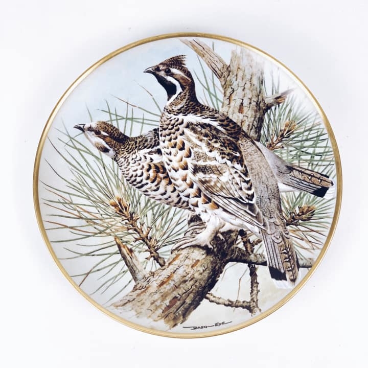 Тарілка настінна Птахи 2 порцеляна вінтаж