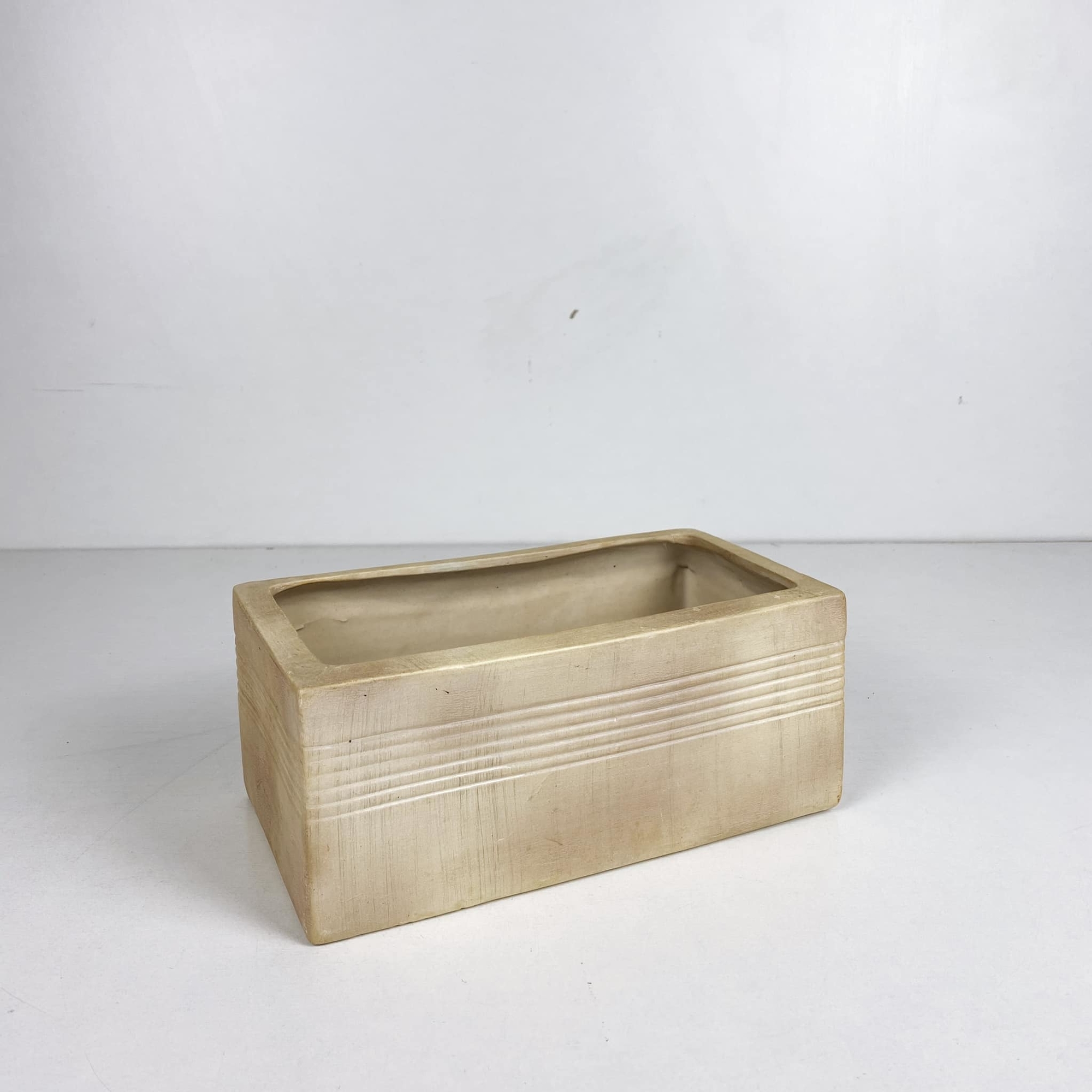 Кашпо прямокутне беж кераміка