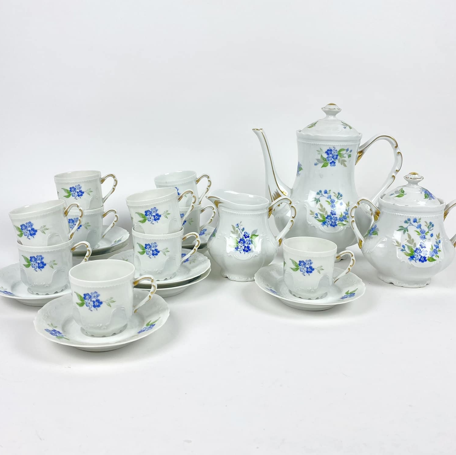 Кавовий сервіз Незабудки порцеляна вінтаж TE-174