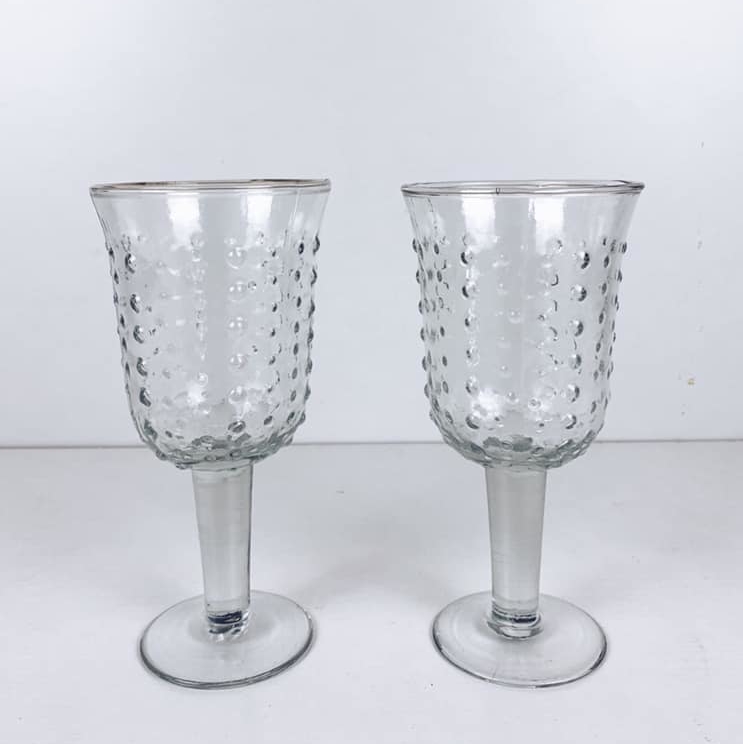 Бокал на ніжці прозоре рельєфне скло GS-058