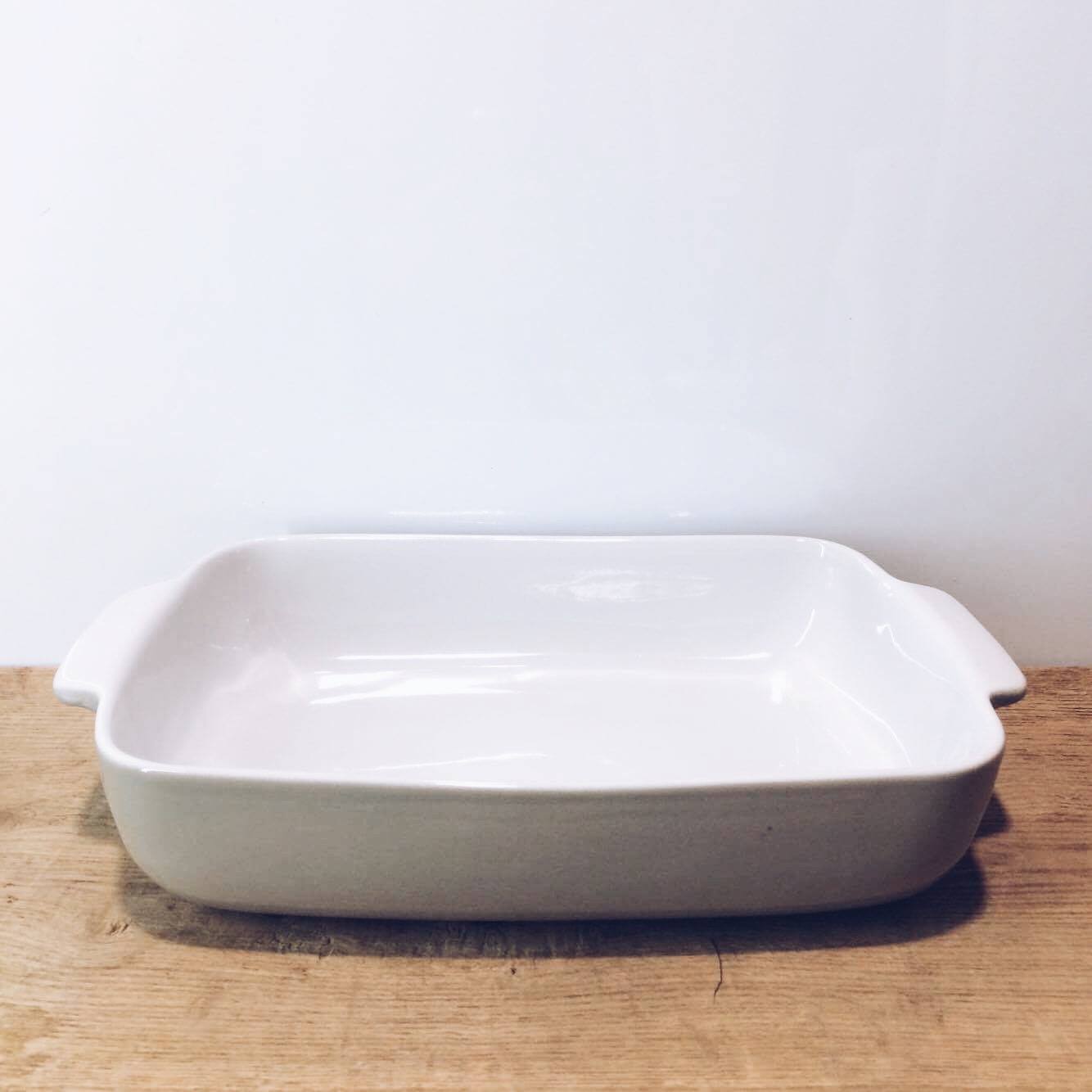 Форма для запікання прямокутна сіро-біла кераміка KH-199