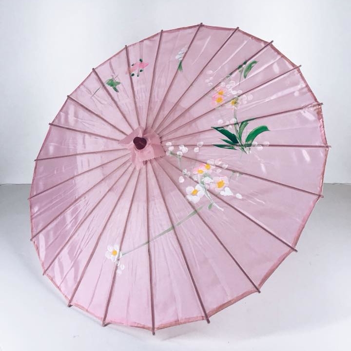 Парасолька китай блідо-рожева бамбук/шовк