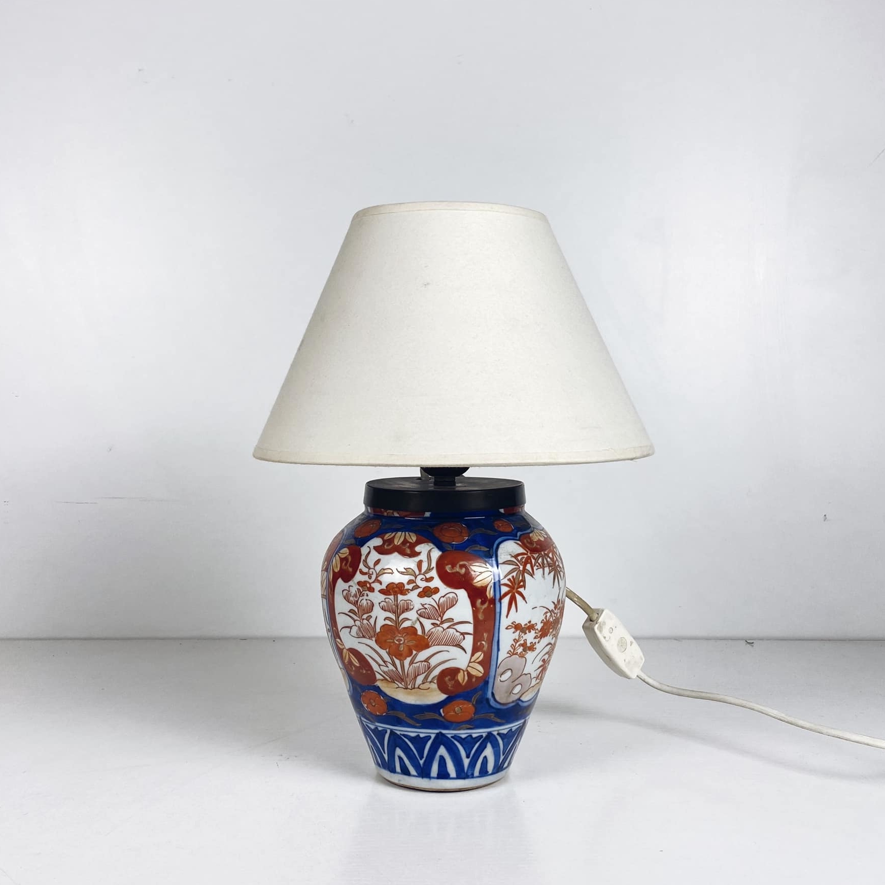 Лампа настільна база кераміка розпис китай вінтаж LT-235