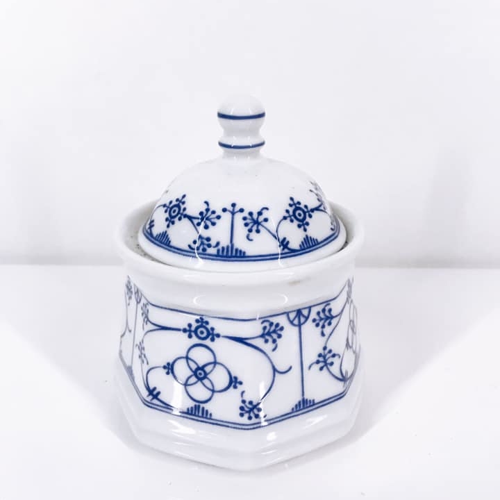 Цукерник Сухоцвіт синій розпис порцеляна вінтаж FP-046