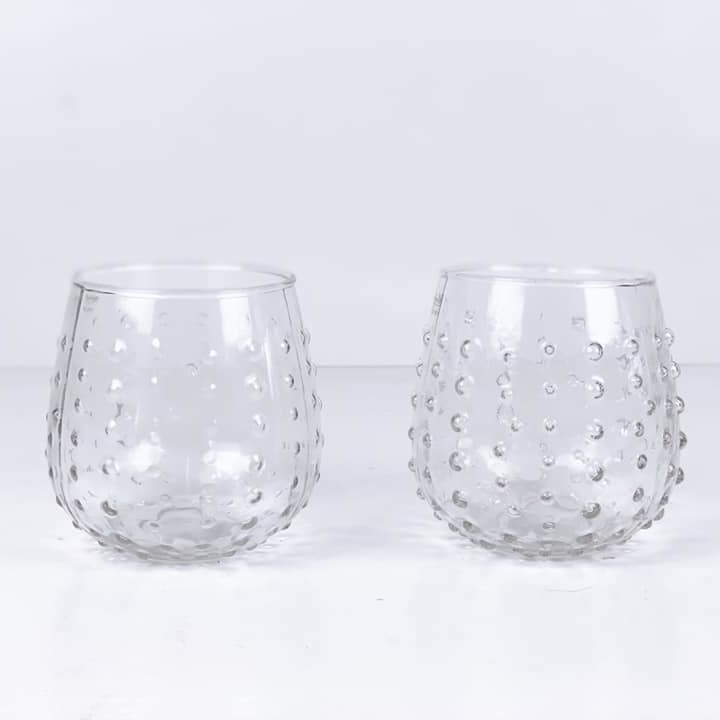 Склянка для води прозоре рельєфне скло GS-063