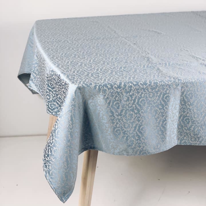 Скатертина/серветка блакитна візерунок жакард TT-081