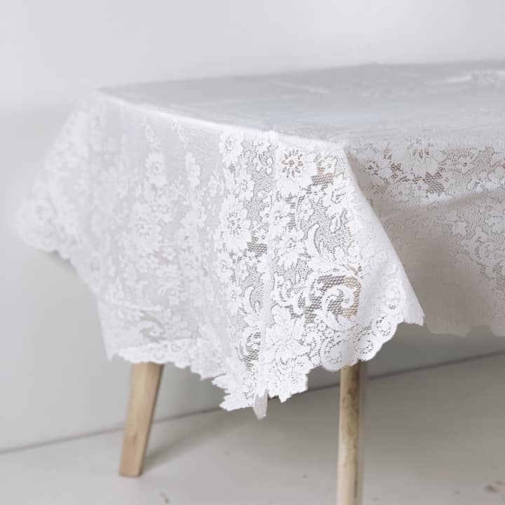 Скатертина біла Гіпюр 1 пвх TT-095