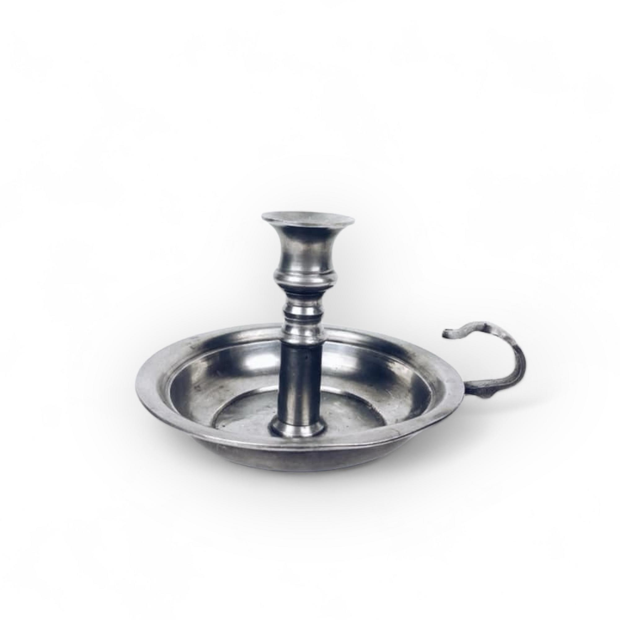 Підсвічник для 1 свічки з ручкою олово вінтаж CA-100