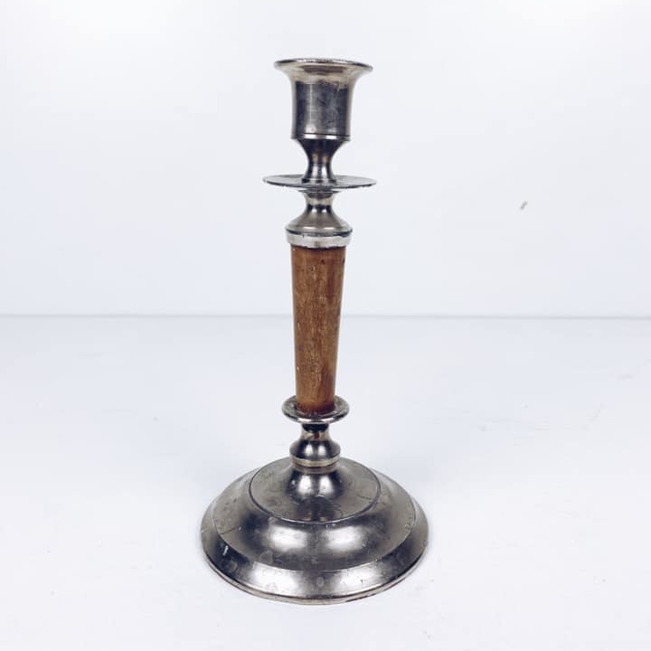 Підсвічник на 1 свічку дерево/олово вінтаж CA-099