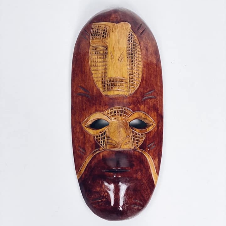Маска настінна африканська червоне дерево WD-068