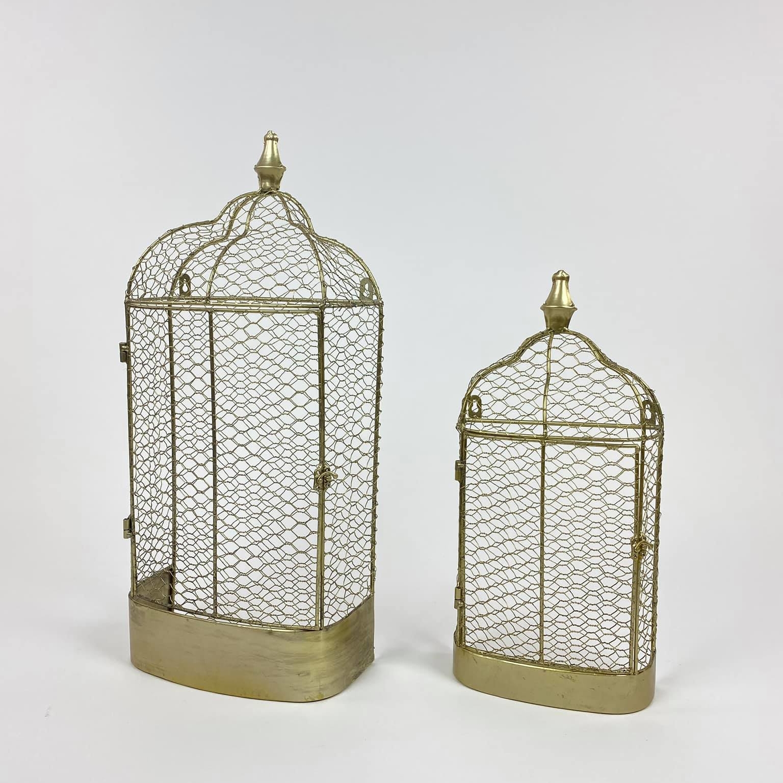 Клітка декоративна настінна метал золото