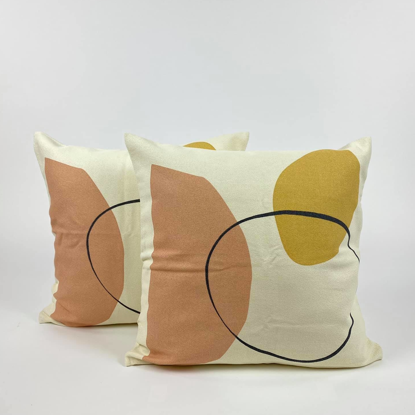 Подушка декоративна принт Абстракція беж PW-388