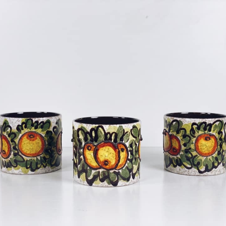 Кашпо з розписом майоліка вінтаж