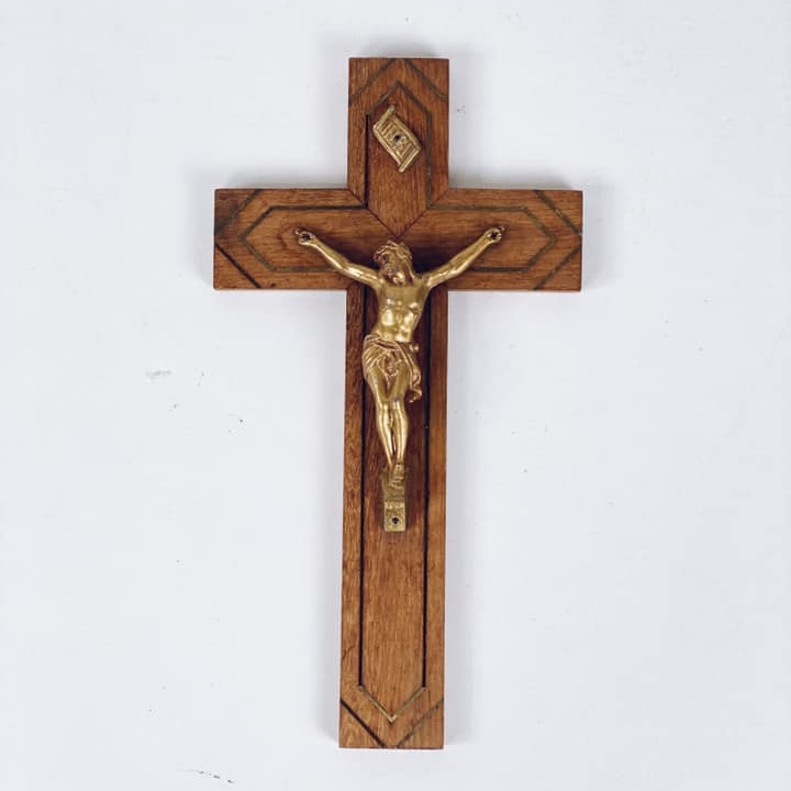 Хрест настінний Розп'яття дерево/метал WD-037