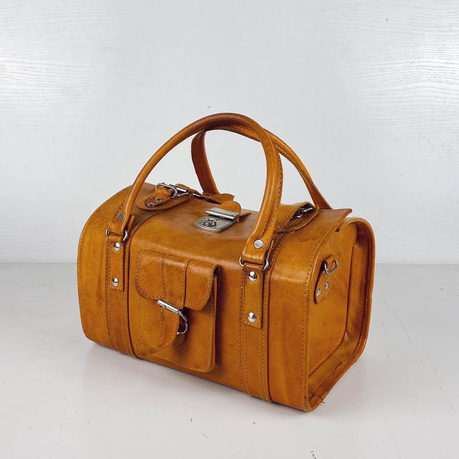 Сумка жіноча з 2 ручками руда шкіра вінтаж VL-105