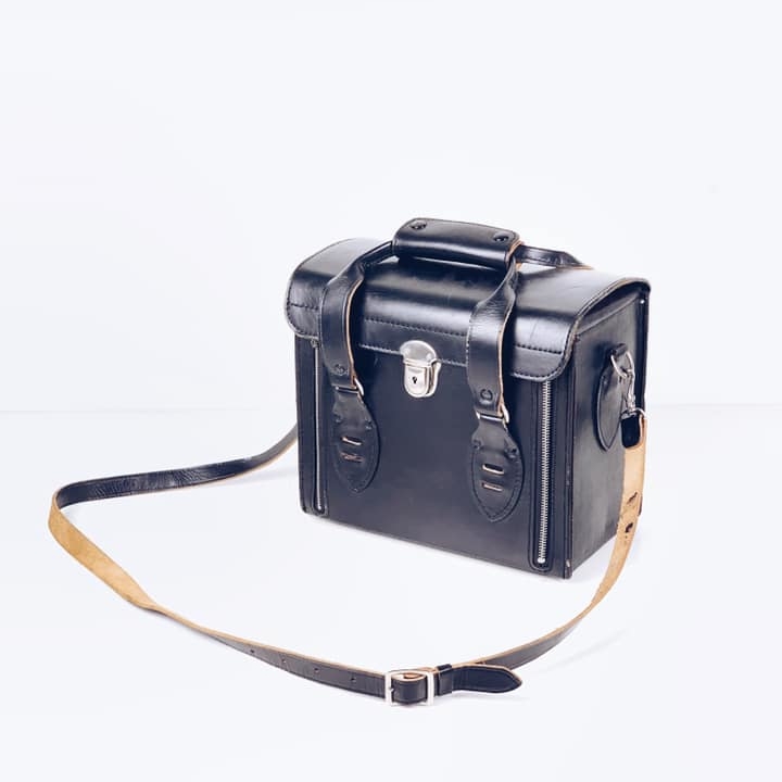 Сумка-кофр для фототехніки чорна шкіра MB-141