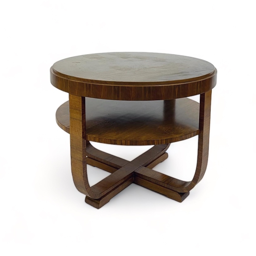 Столик кавовий круглий з полицею т-дерево вінта TB-848