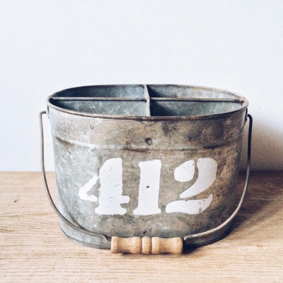 Відерце-кашпо з перегородками метал цинк