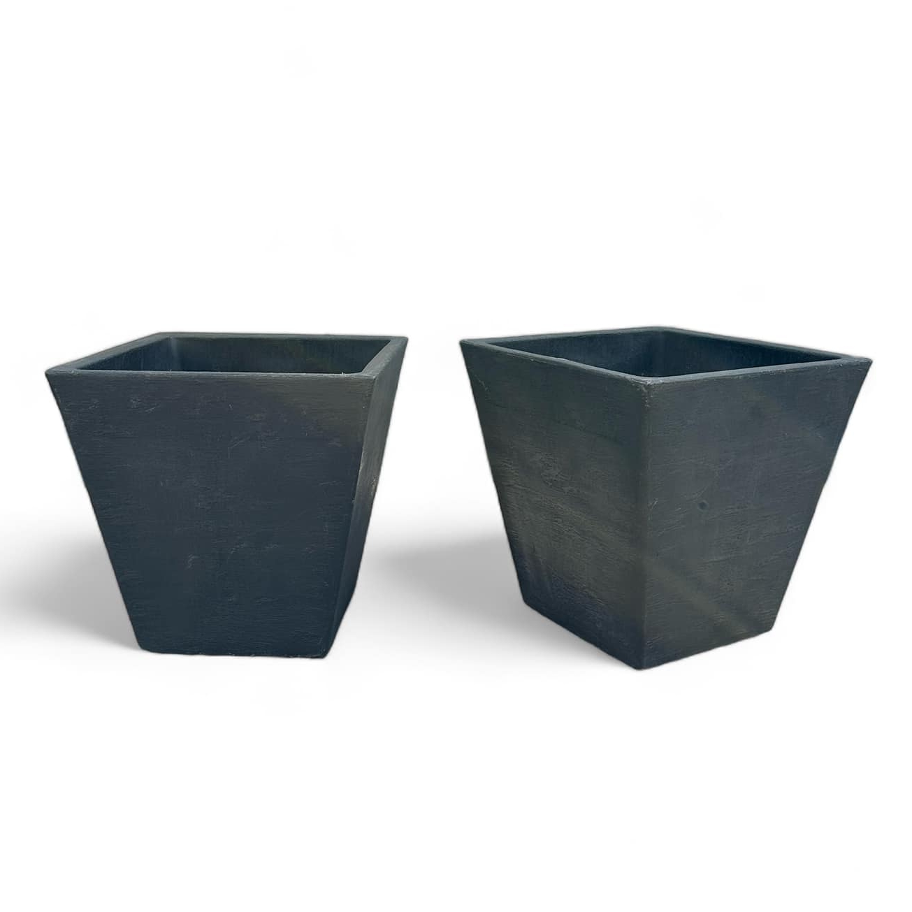 Кашпо трапеція велике антрацит пластик