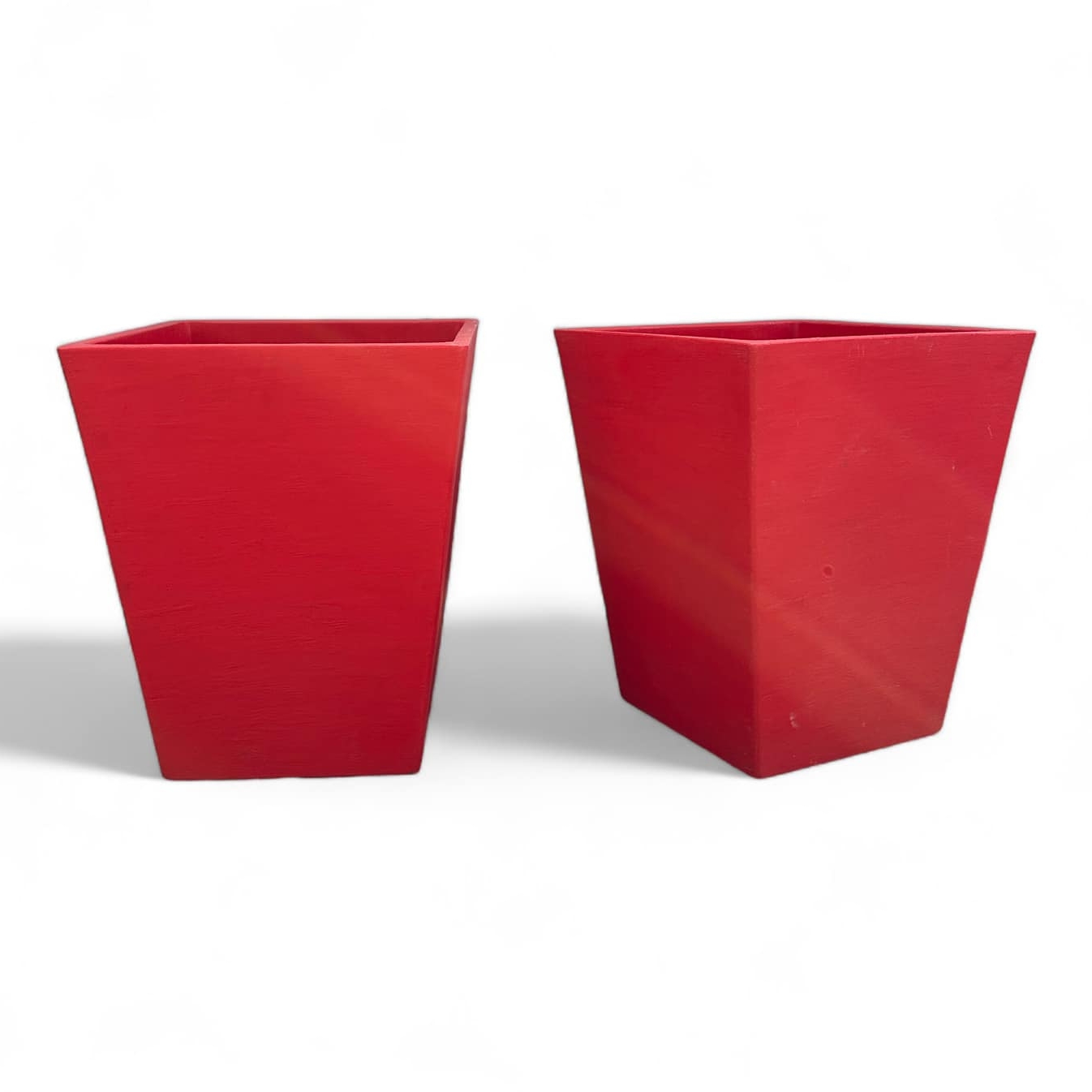 Кашпо трапеція червоне велике пластик