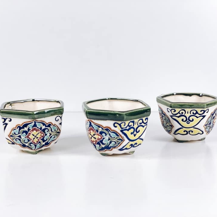 Кашпо Візерунки кольорові кераміка вінтаж