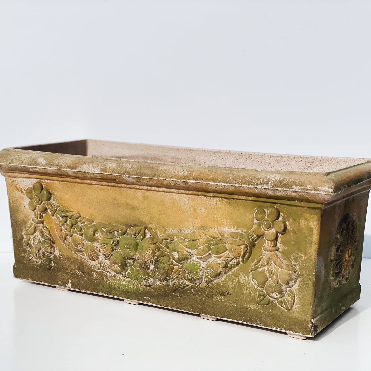 Кашпо прямокутне рельєфний декор фактура кераміка