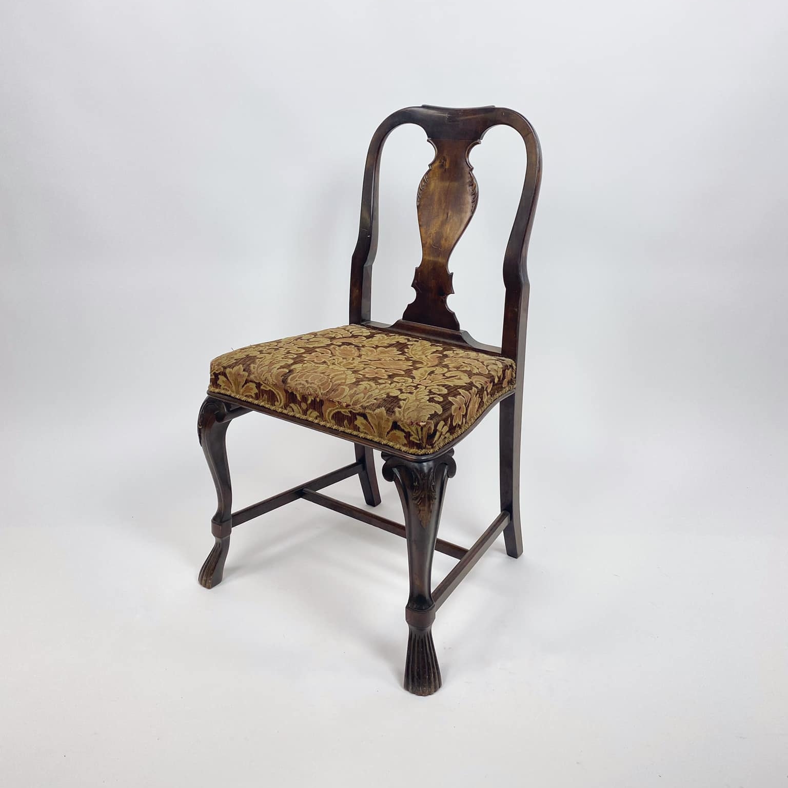 Стілець т-дерево коричнева обивка жакард вінтаж ST-119