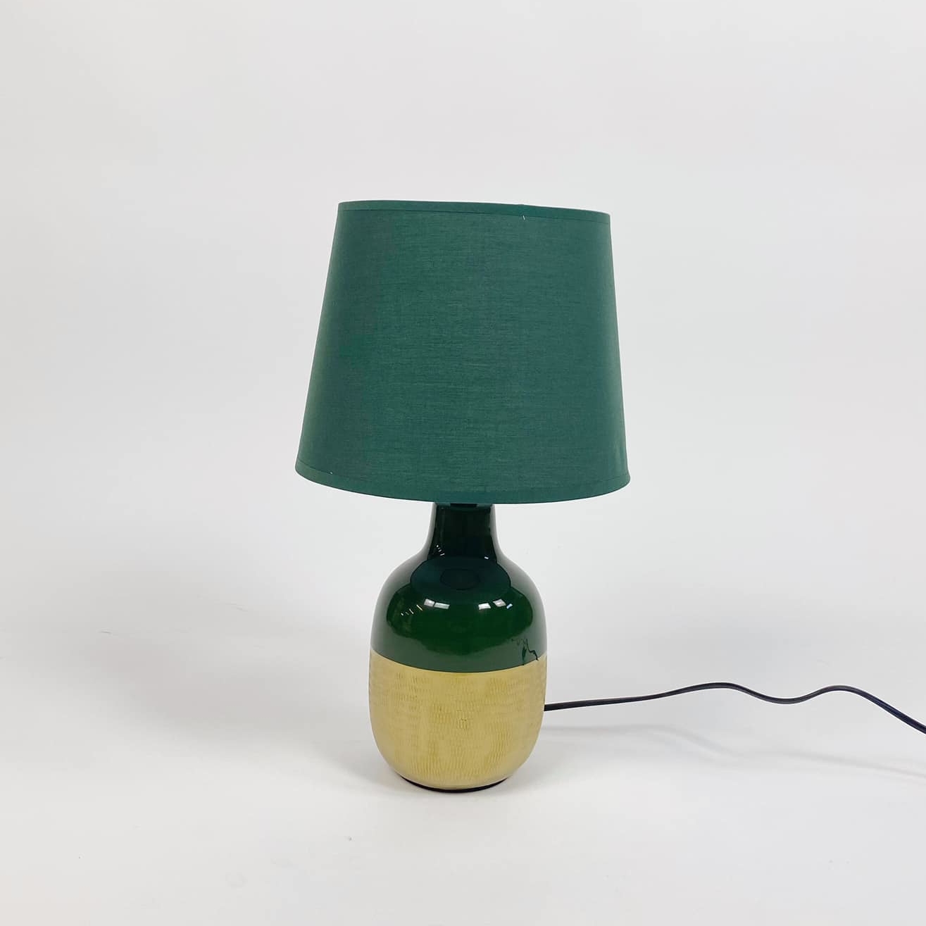 Лампа настільна смарагд/золото база кераміка LT-256