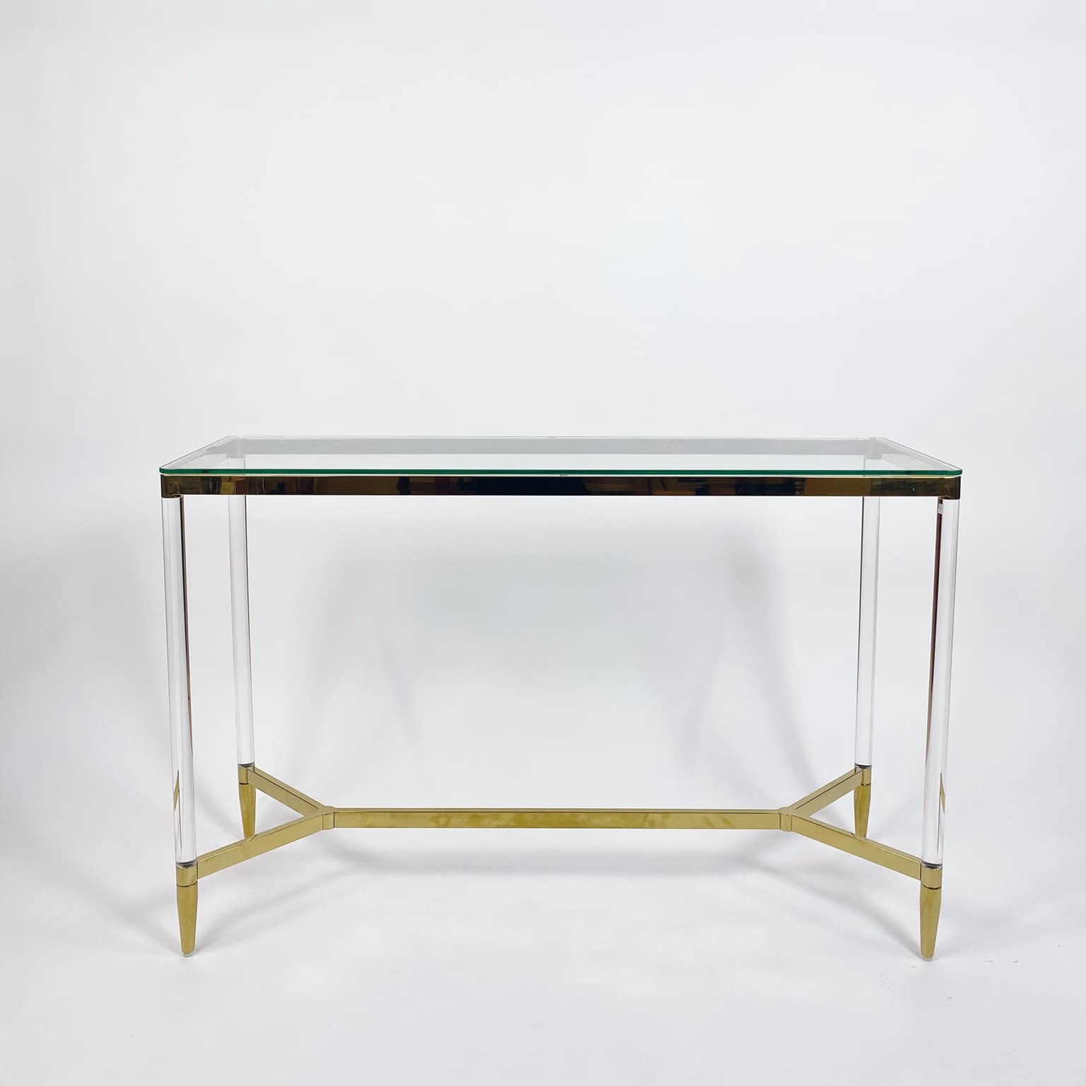 Консоль прозора з золотими деталями акрил/метал TB-319