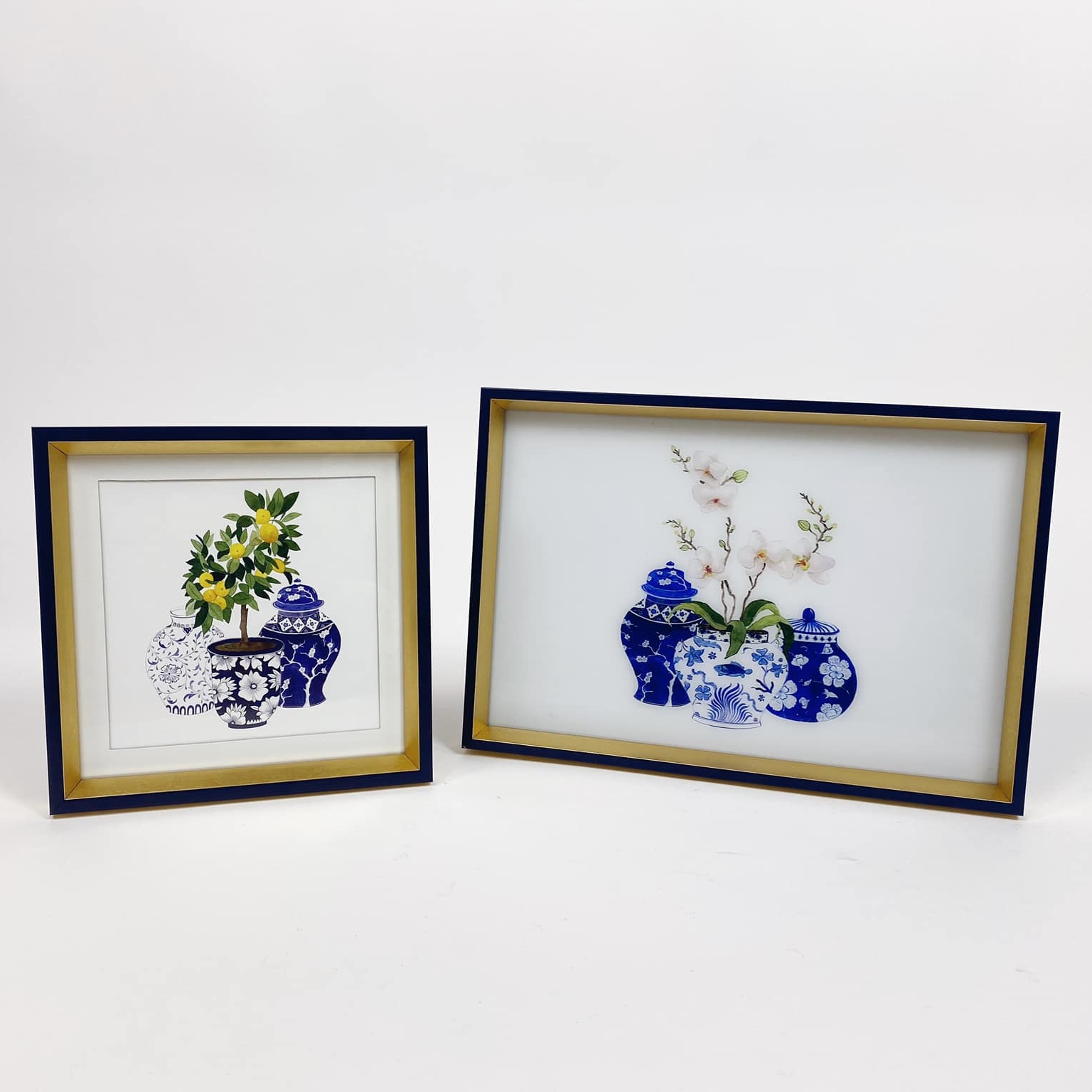 Малюнок Китайські сині вази у рамкі AR-825