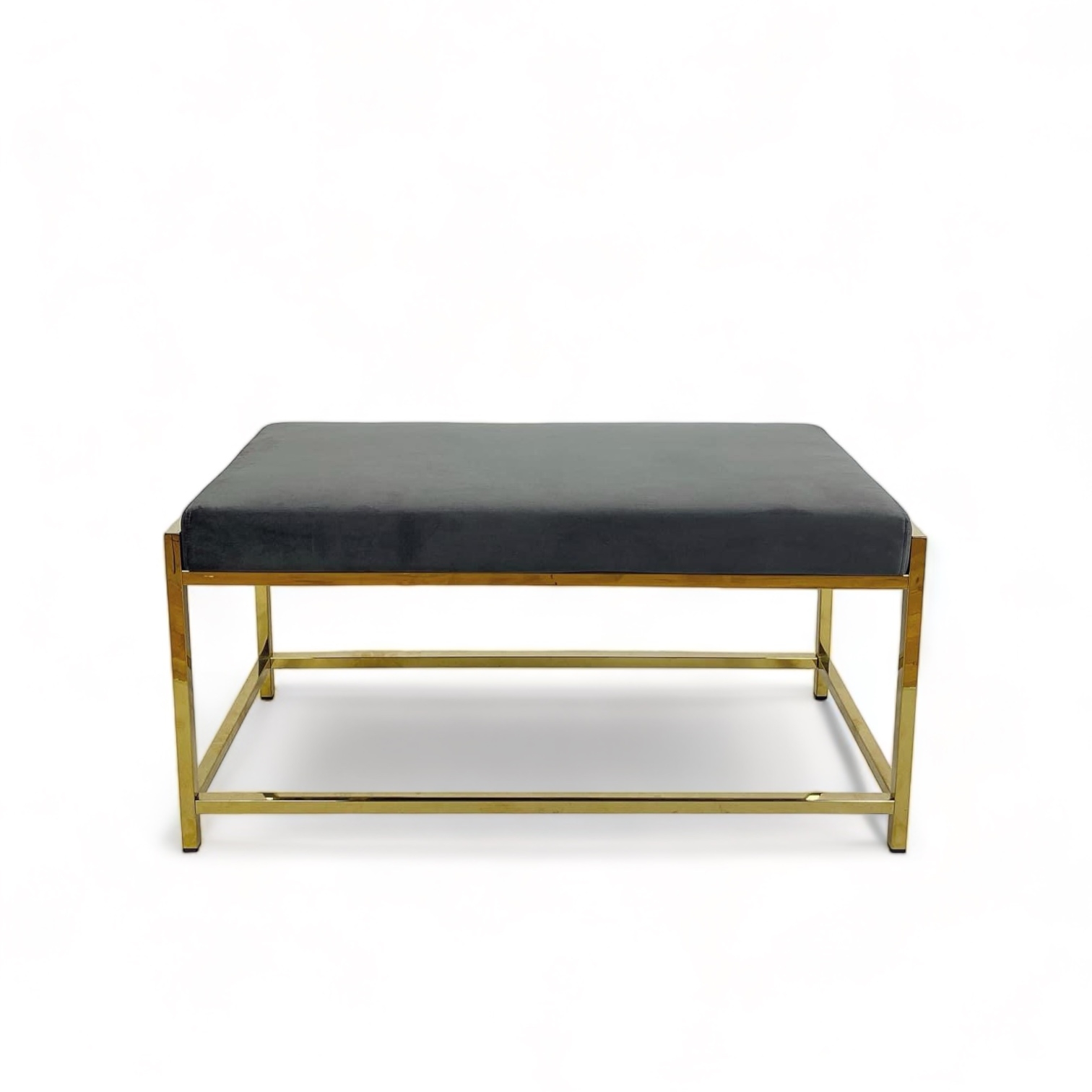 Банкетка база золото метал обивка сірий велюр BH-013