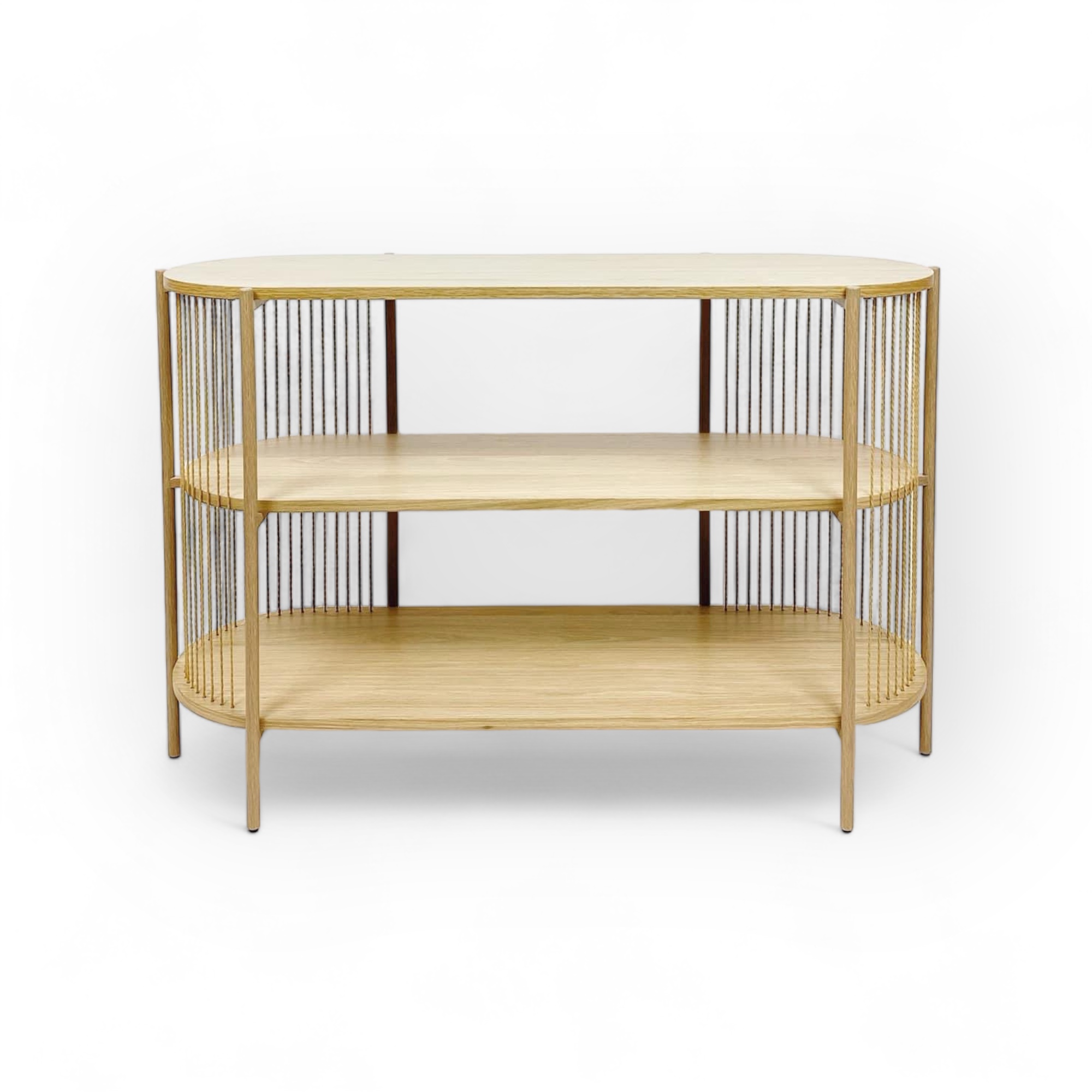 Стелаж-консоль овальний 3 полиці бамбук SR-076