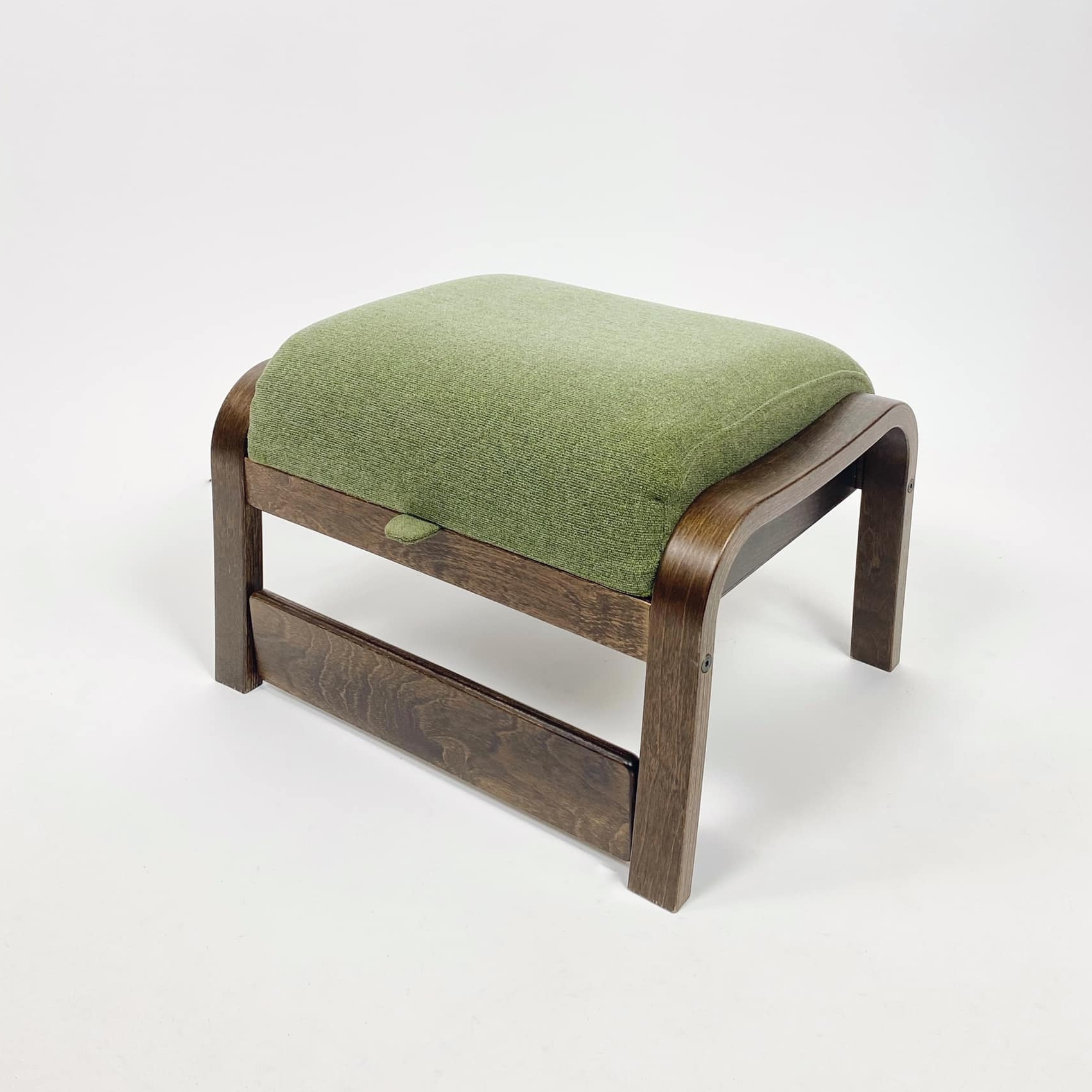 Пуф-підставка для ніг зелена обивка/т-дерево вінтаж CH-148