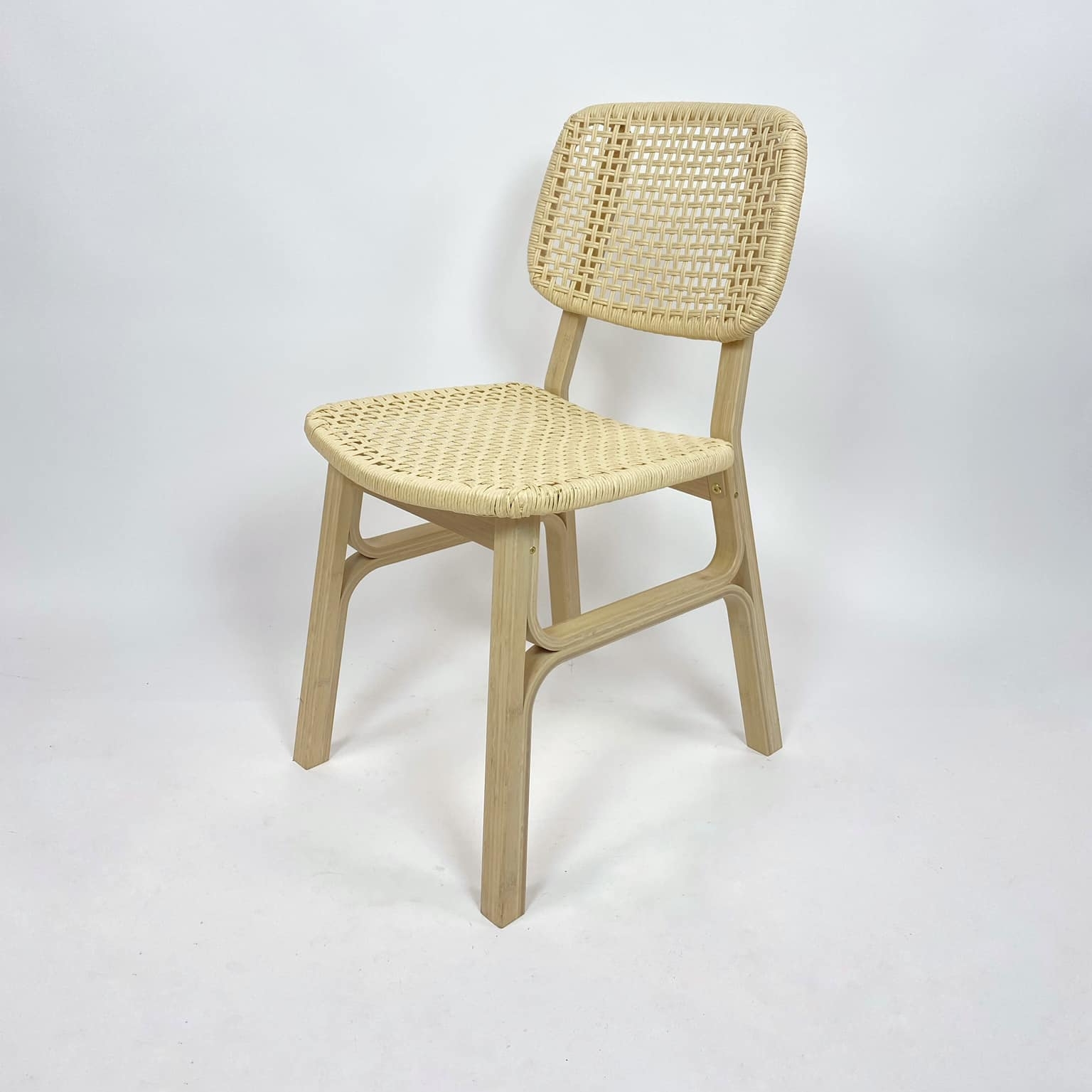 Стілець обідній з плетеним сидінням та спинкою бамбук/паперова лоза ST-126