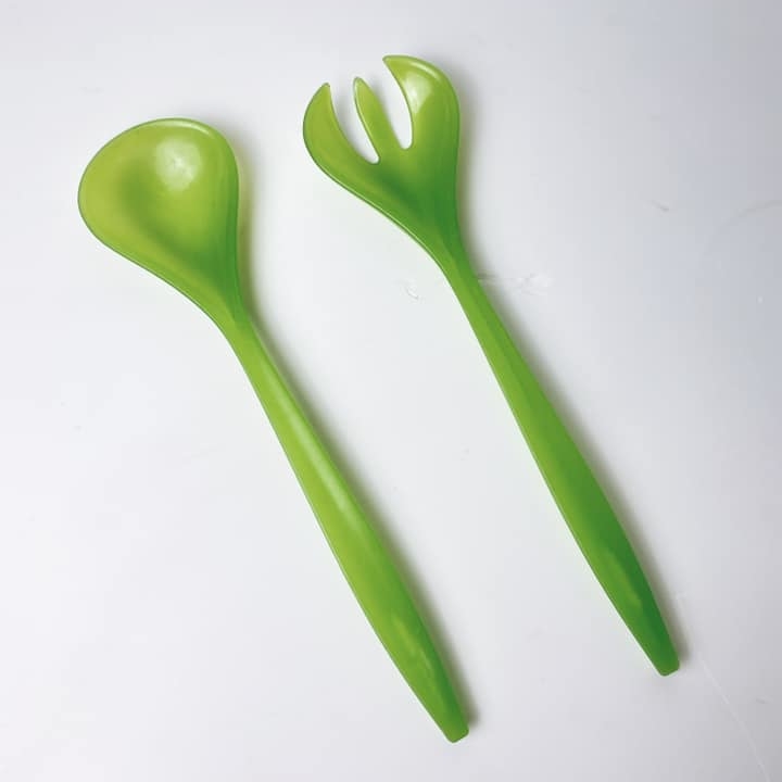Ложки салатні (набір 2 шт) зелений пластик KH-200