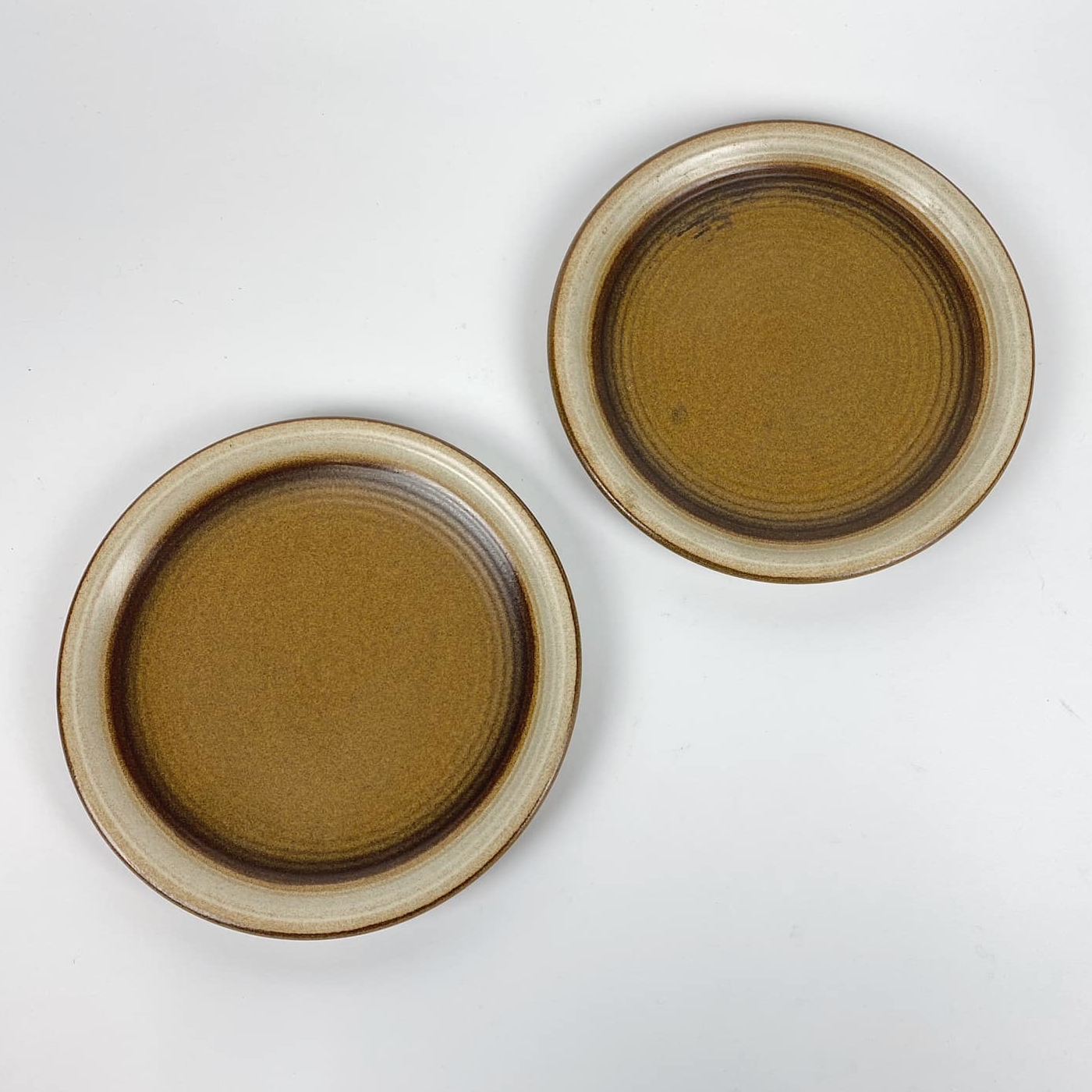 Тарілка беж/коричнева кераміка етно EN-092