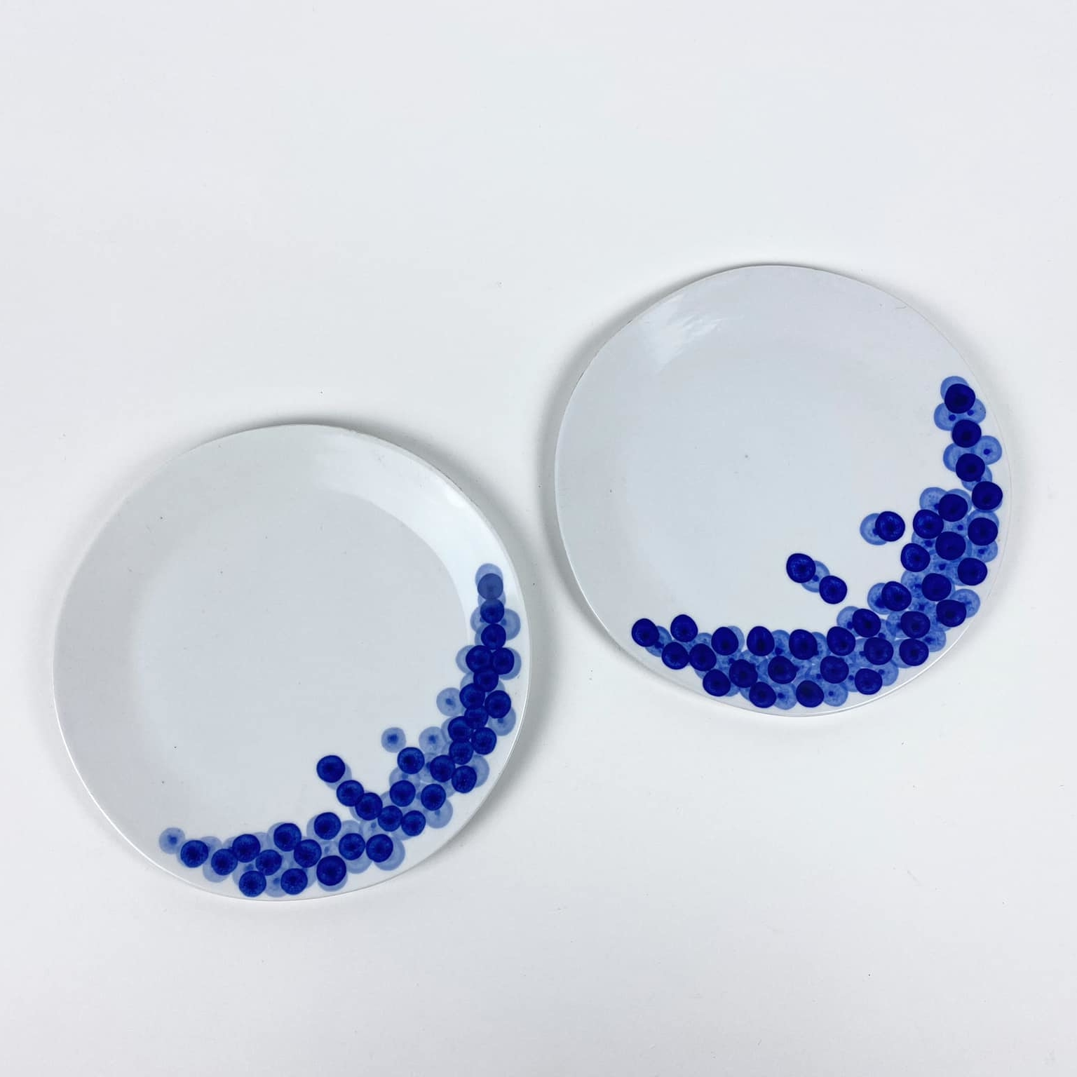 Тарілка обідня Акварель біло-синя порцеляна PP-110