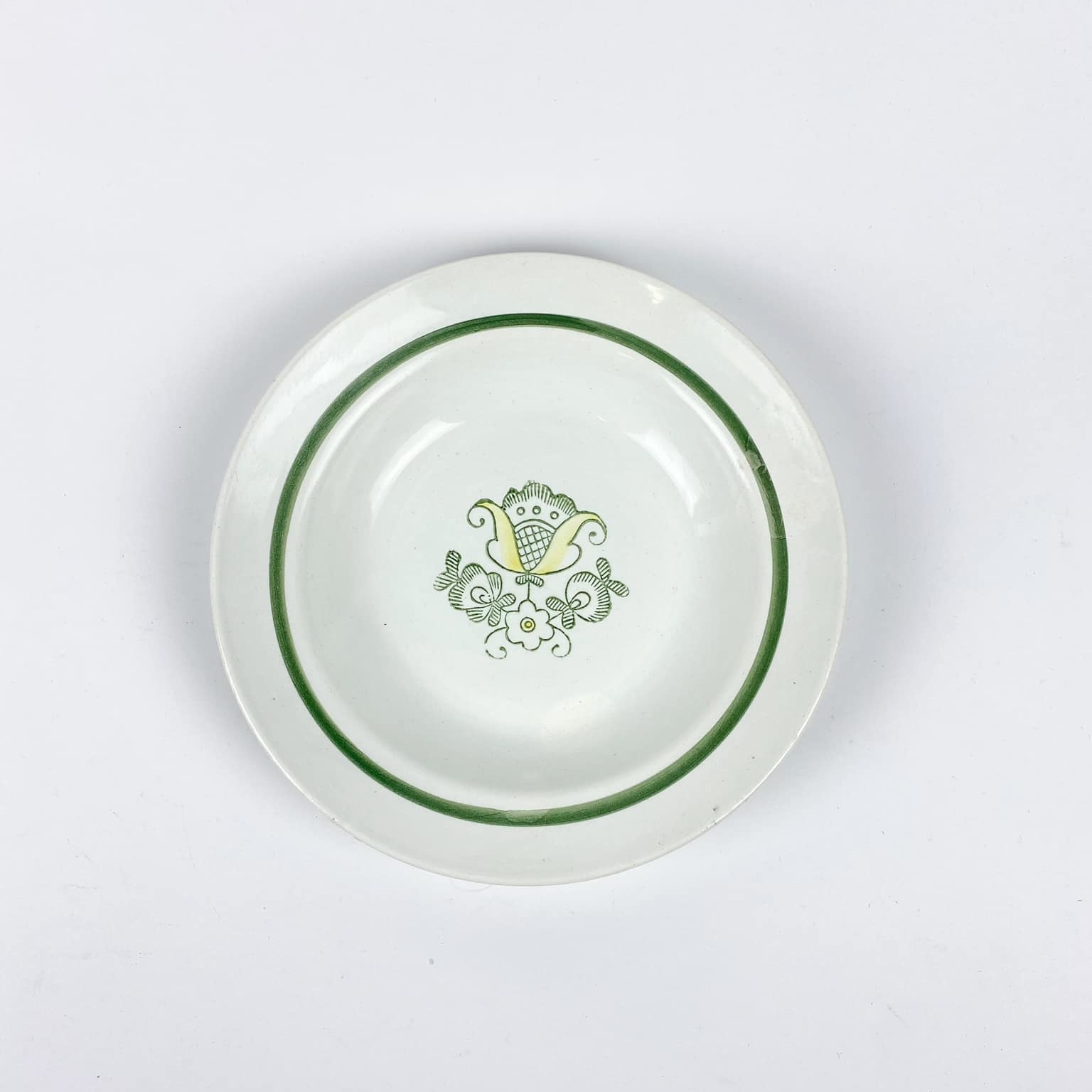 Тарілка супова зелена квітка вінтаж PP-123