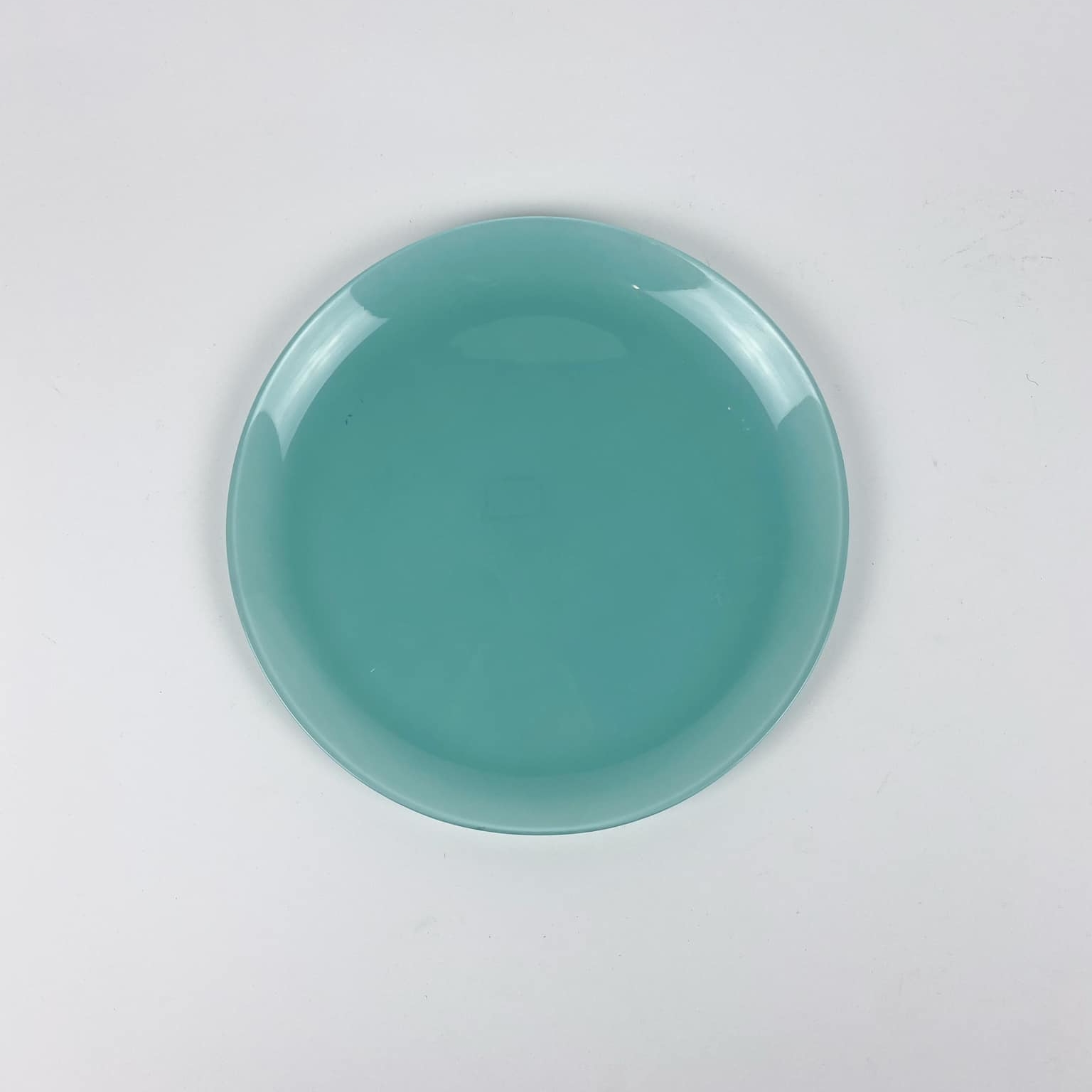 Тарілка обідня бірюзова скло PP-156