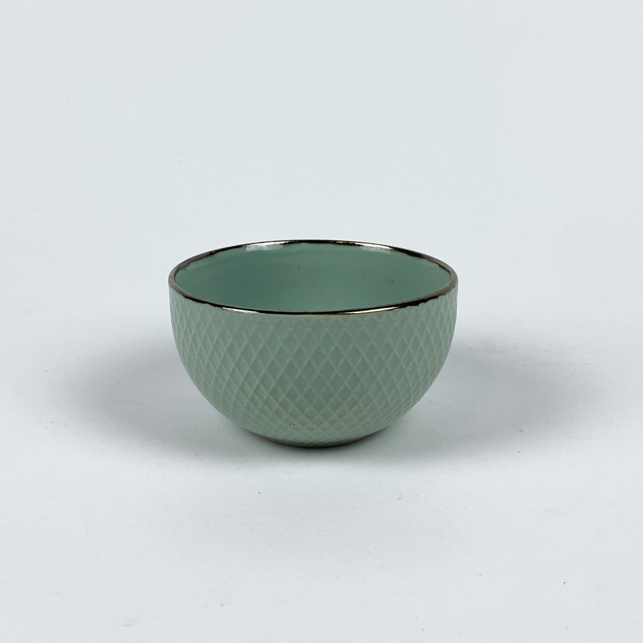 Миска-піала сіро-зелена бронзовий кант PP-202