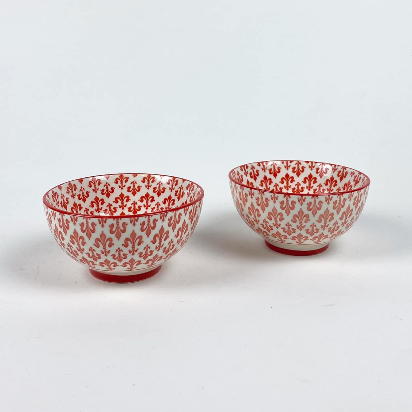 Миска-піала біло-червоний орнамент PP-233