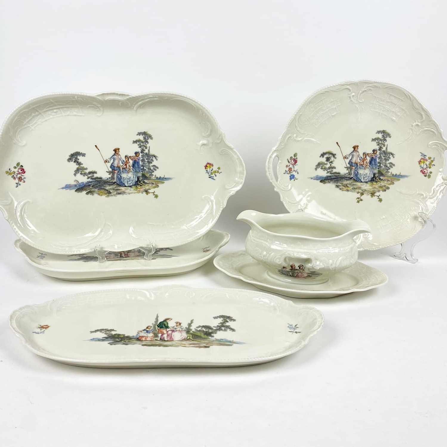 Блюдо/соусник антикварний серія Пасторальні сюжети порцеляна PP-251