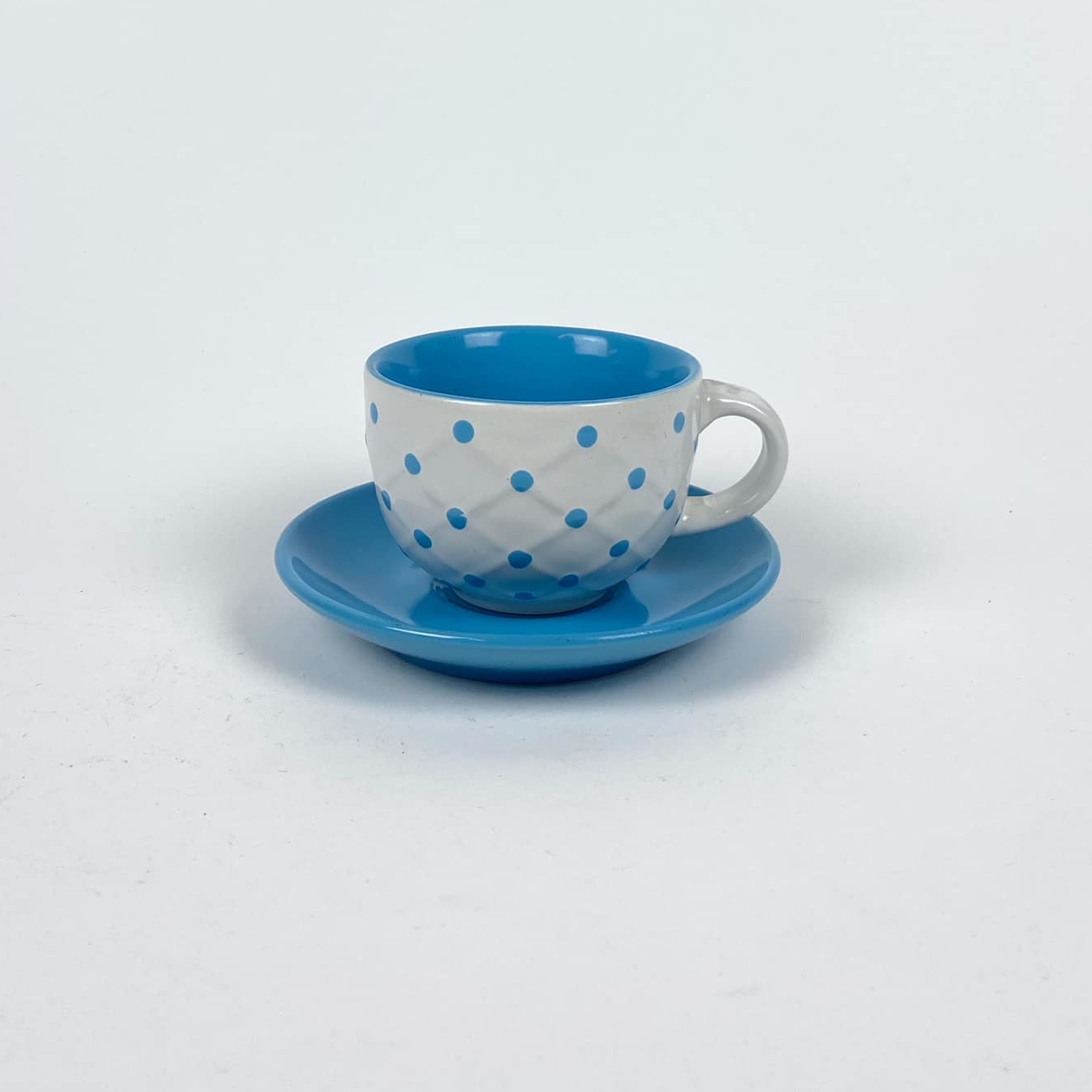 Чашка з блюдцем блакитно-біла TE-130