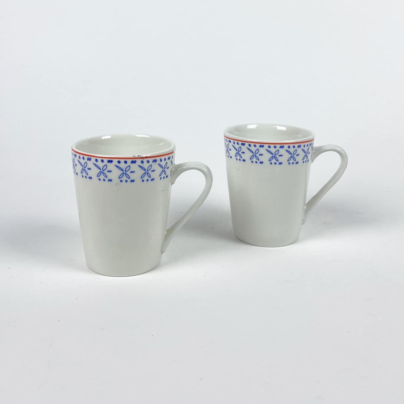 Чашка синій орнамент червоний обідок TE-163