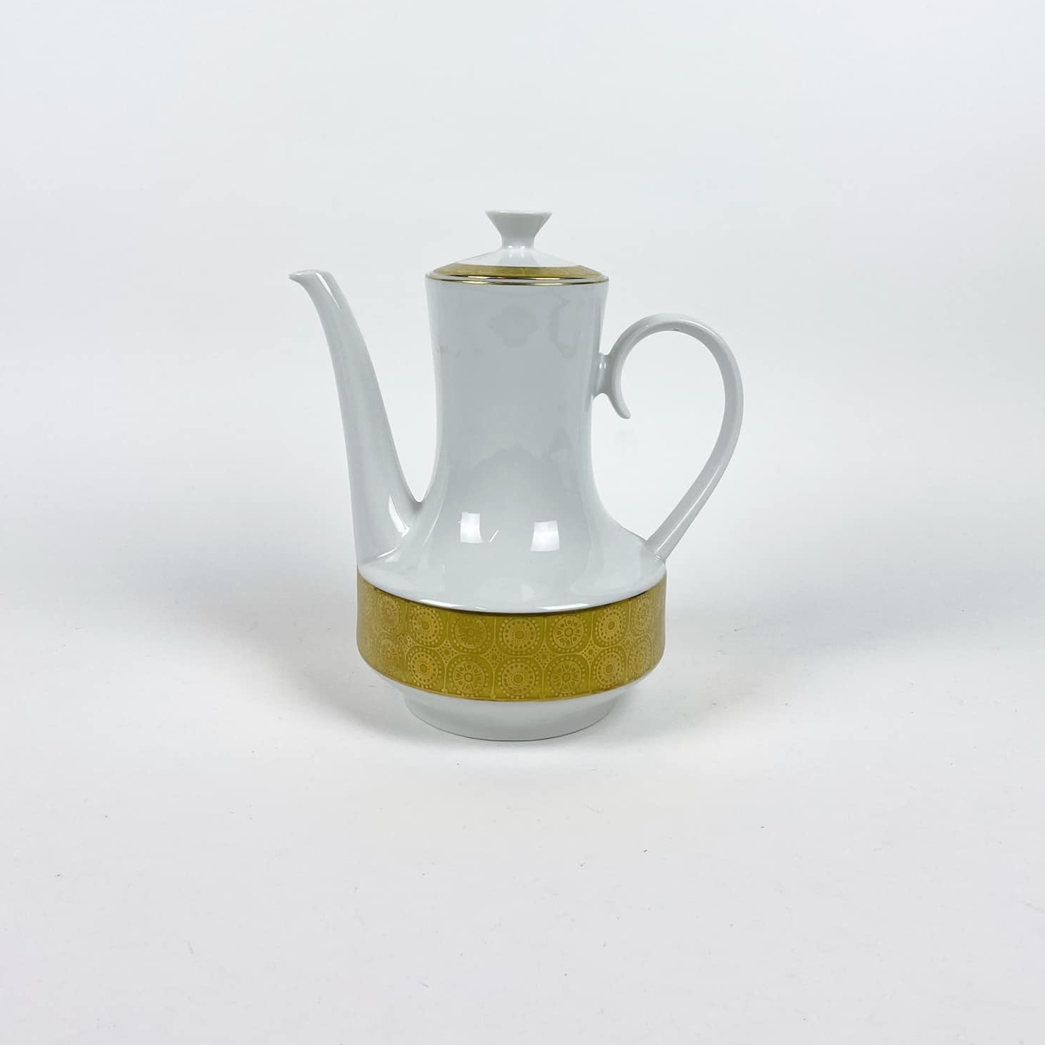 Чайник/кавник білий/золото порцеляна вінтаж TE-187